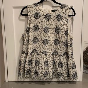 J crew sleeveless peplum top size L